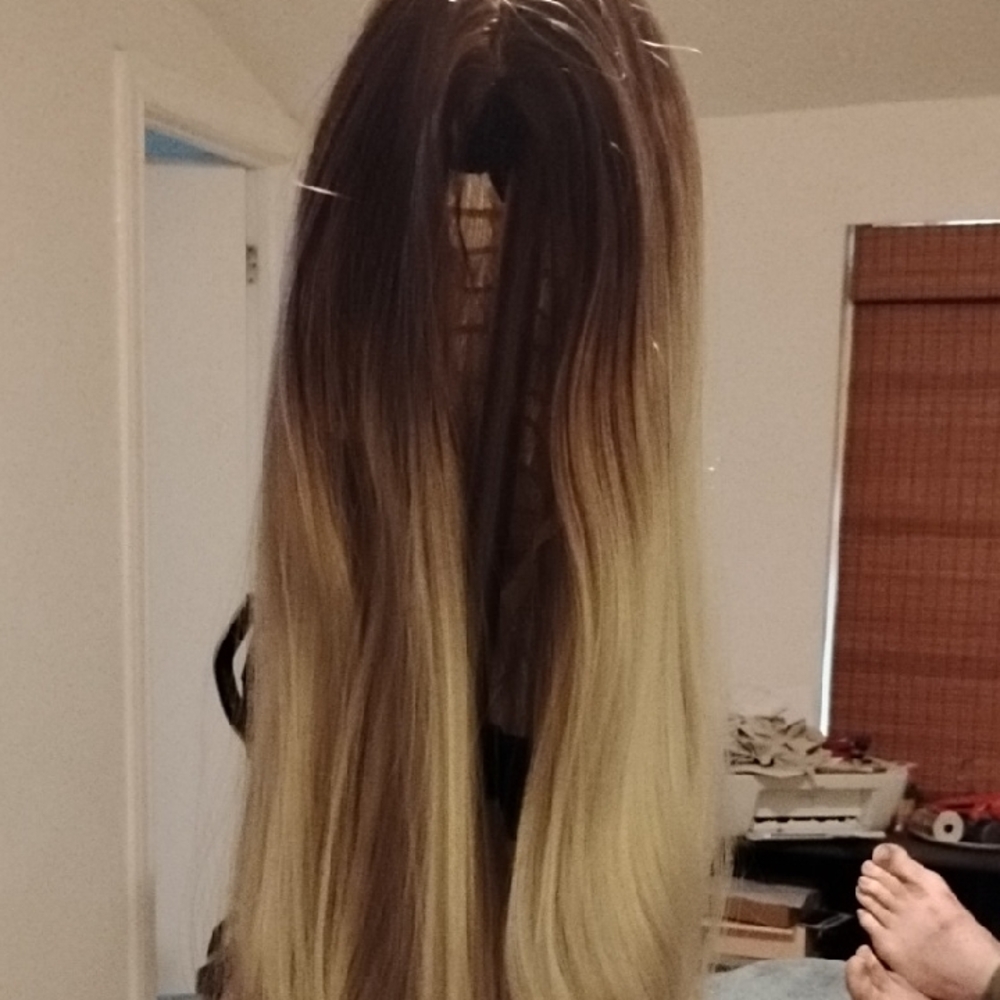 Ombre Brown and Blonde Wig With Cap